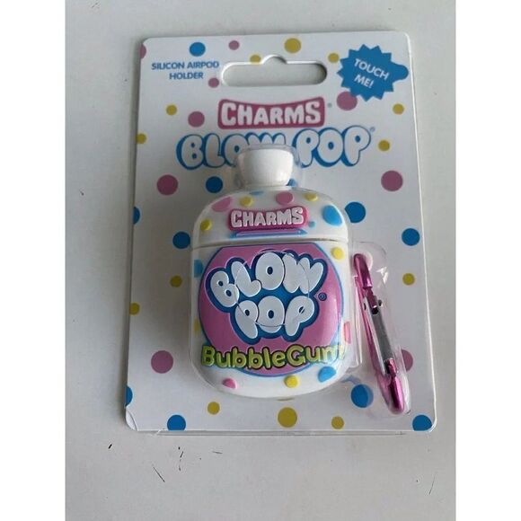 CHARMS BLOW POP Bubble Gum Silicone AirPod Case Holder For Gen 1 & 2 NEW - Picture 1 of 9